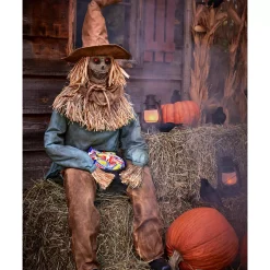 Spirit Halloween 4 Ft 6 In Scary Sitting Scarecrow Animatronic