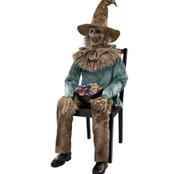 Spirit Halloween 4 Ft 6 In Scary Sitting Scarecrow Animatronic