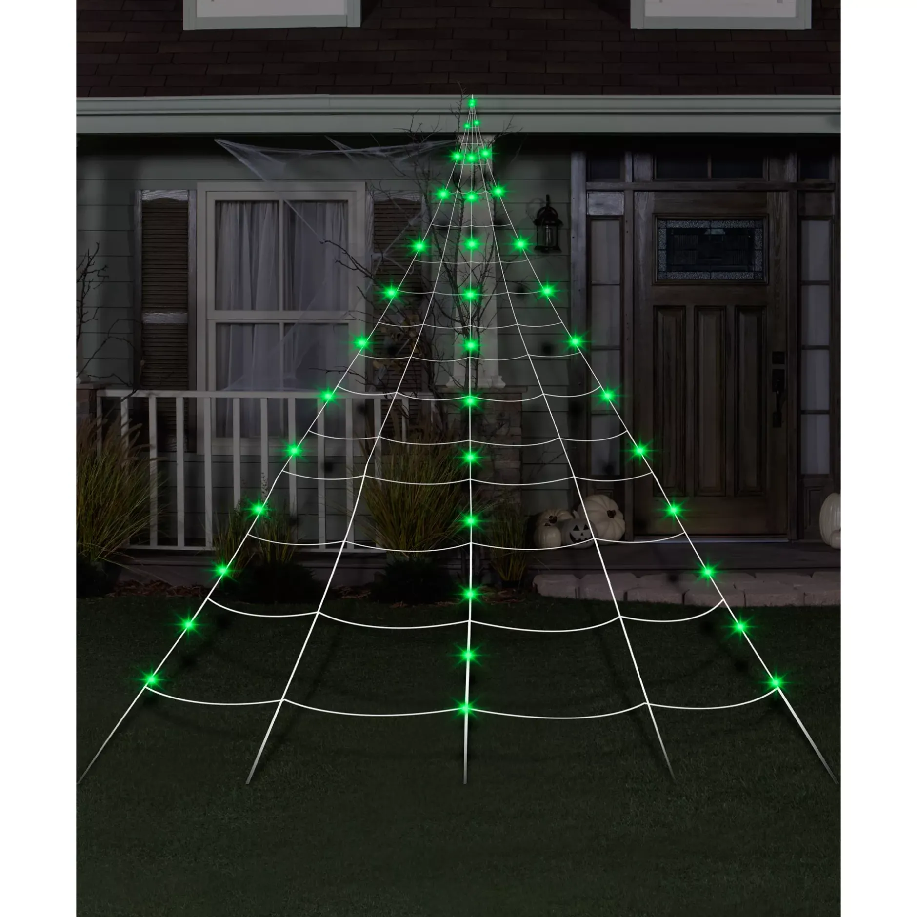 Spirit Halloween 10 ft. Light-Up Green Spider Web