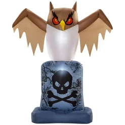 Spirit Halloween 4.5 Ft. Owl Tombstone Light-Up Inflatable Decoration