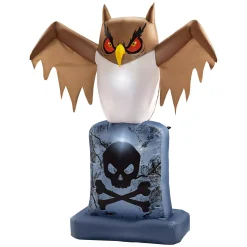 Spirit Halloween 4.5 Ft. Owl Tombstone Light-Up Inflatable Decoration