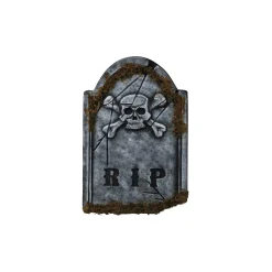 Spirit Halloween 1.5 Ft Skull Face Tombstone with Moss