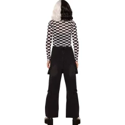 Spirit Halloween Adult Art the Clown Checkered Mesh Top - Terrifier