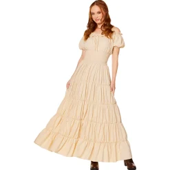 Women Spirit Halloween Adult Beige Peasant Dress