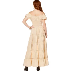 Women Spirit Halloween Adult Beige Peasant Dress