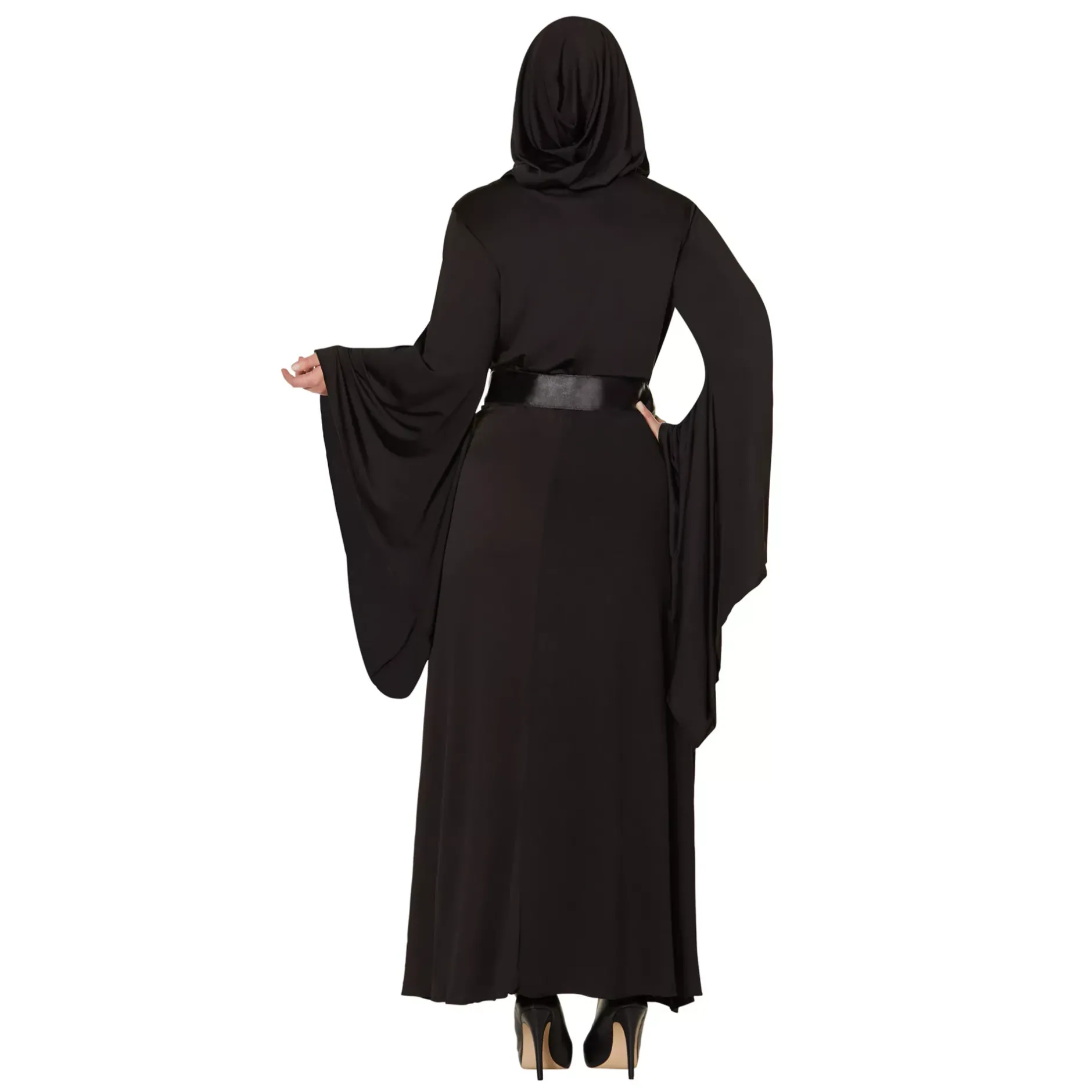 Women Spirit Halloween Adult Black Hooded Dress