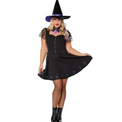 Women Spirit Halloween Adult Black Magic Witch Costume