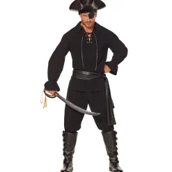 Spirit Halloween Adult Black Pirate Shirt
