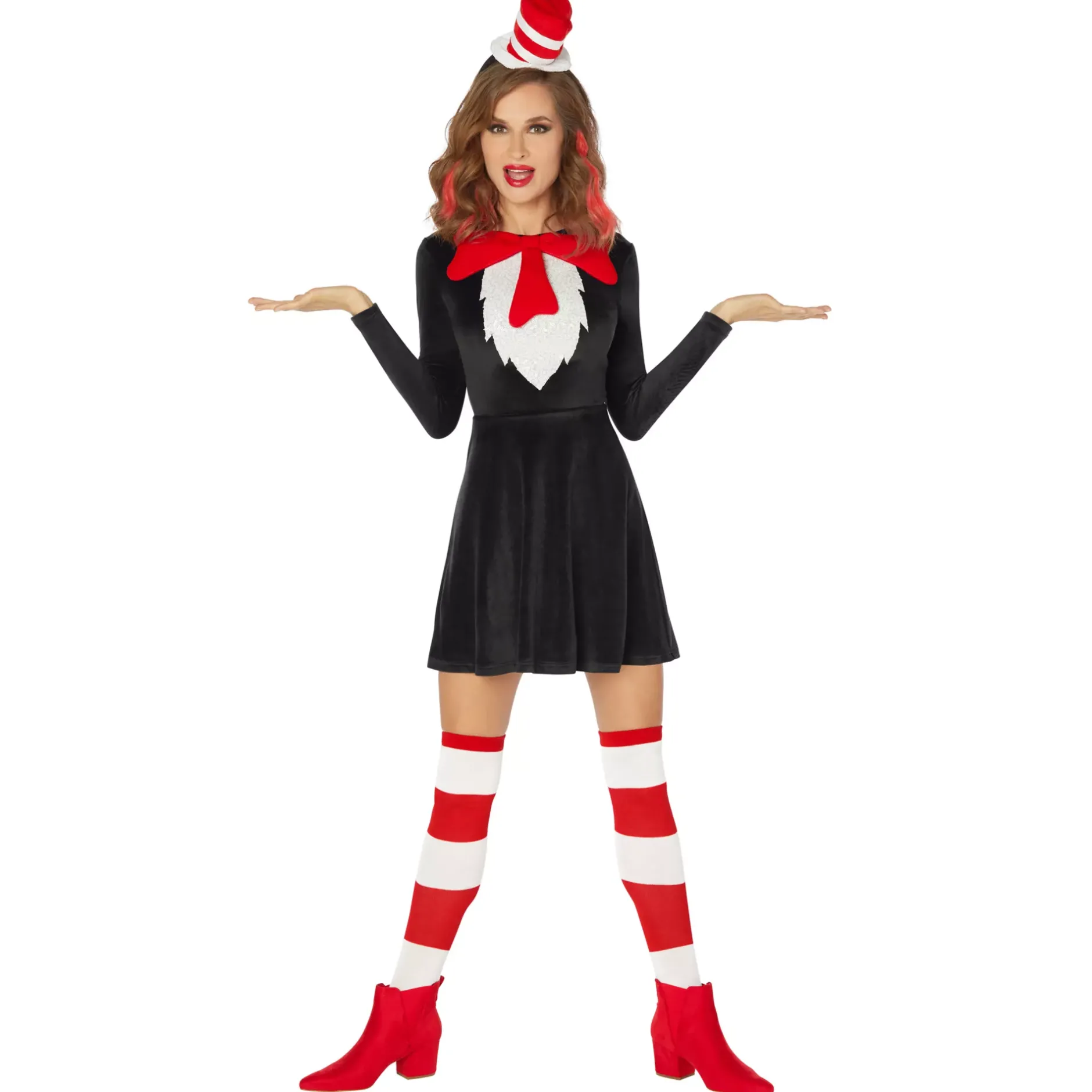 Women Spirit Halloween Adult Cat in the Hat Dress - Dr. Seuss