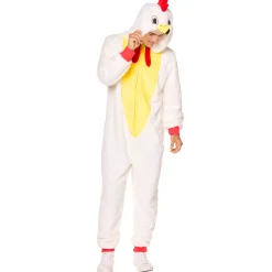 Spirit Halloween Adult Chicken Jumpsuit Costume