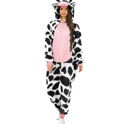 Women Spirit Halloween Adult Cow Jumpsuit Costume
