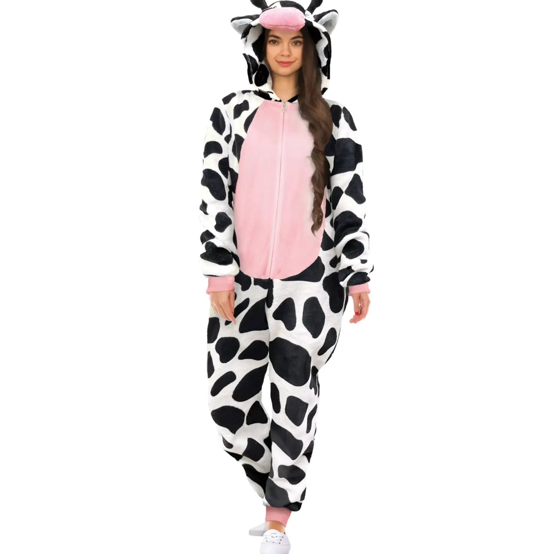 Women Spirit Halloween Adult Cow Jumpsuit Costume
