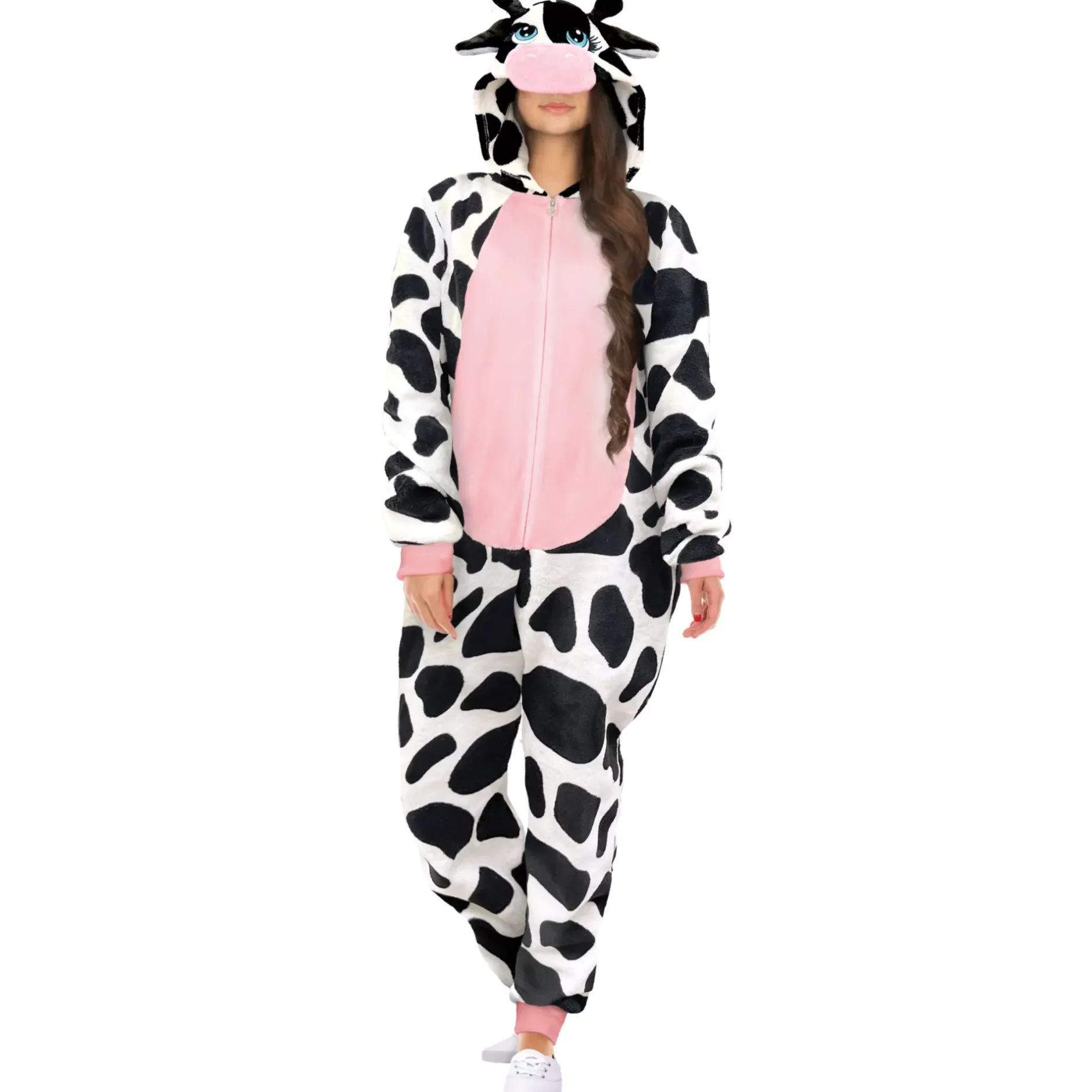 Women Spirit Halloween Adult Cow Jumpsuit Costume