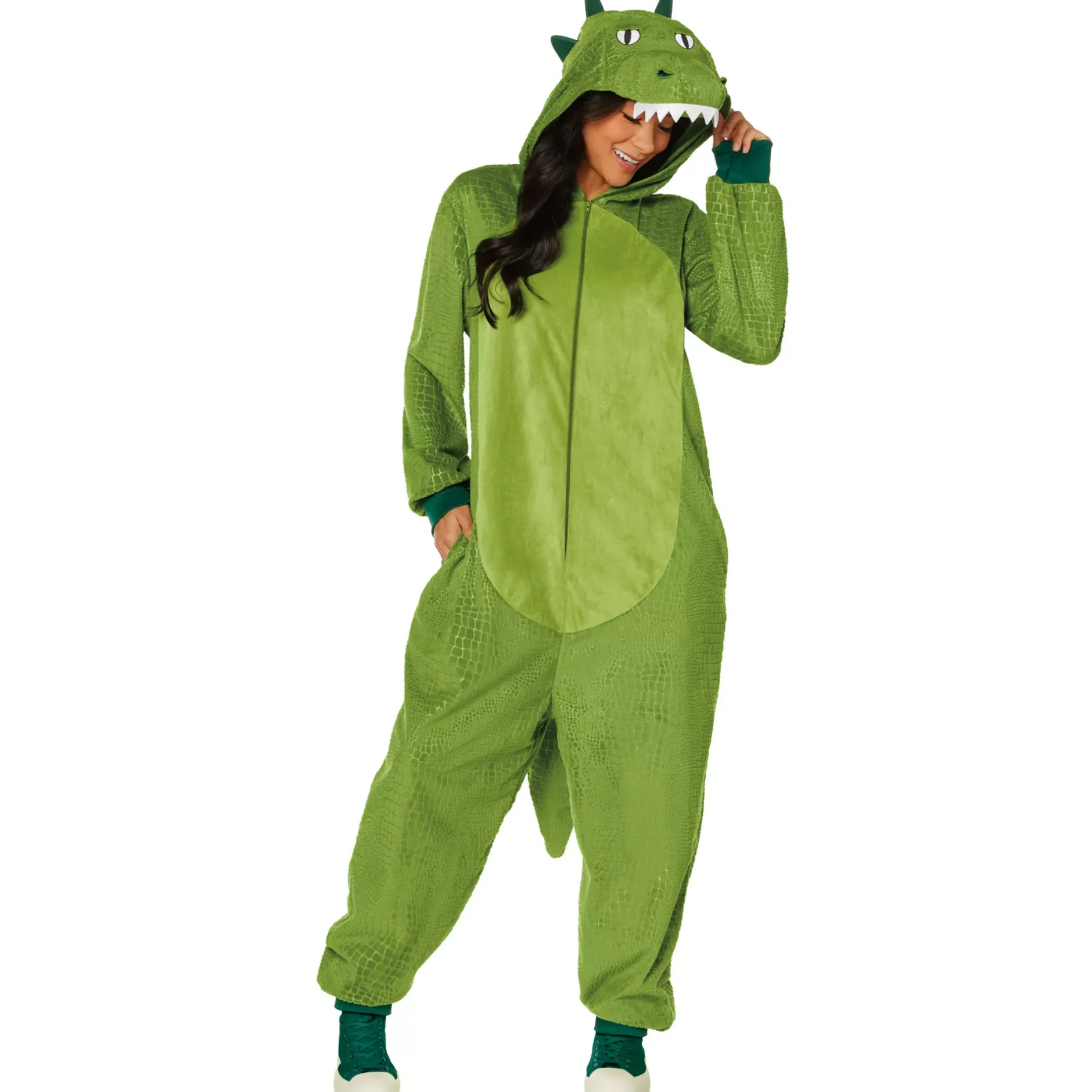 Women Spirit Halloween Adult Crocodile Jumpsuit Costume