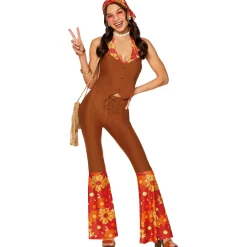 Women Spirit Halloween Adult Flower Power 60s Costume