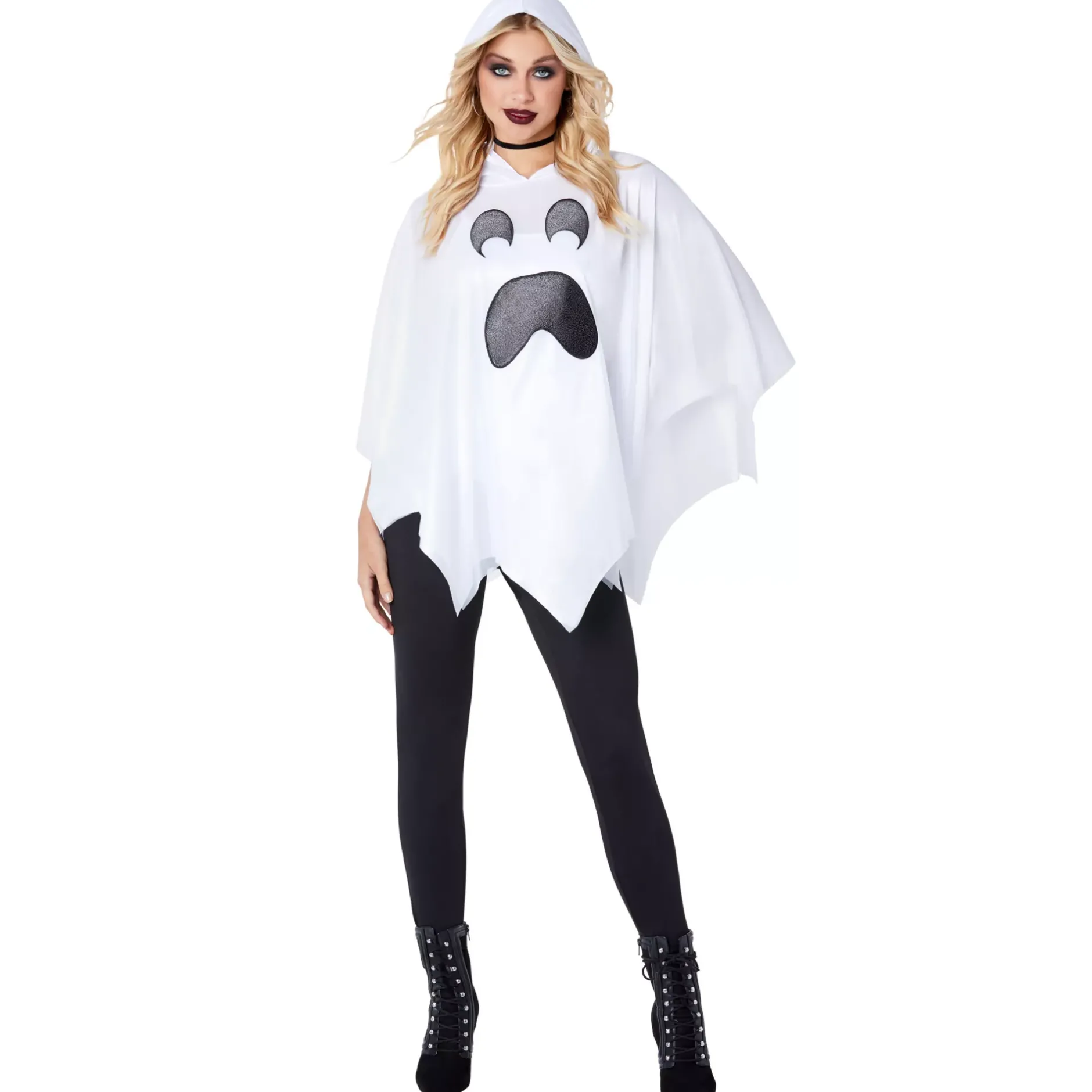 Women Spirit Halloween Adult Ghost Poncho