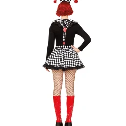 Women Spirit Halloween Adult Harlequin Clown Costume