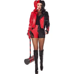 Women Spirit Halloween Adult Harley Quinn Faux Leather Jacket - DC Villains