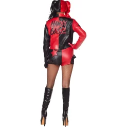 Women Spirit Halloween Adult Harley Quinn Faux Leather Jacket - DC Villains