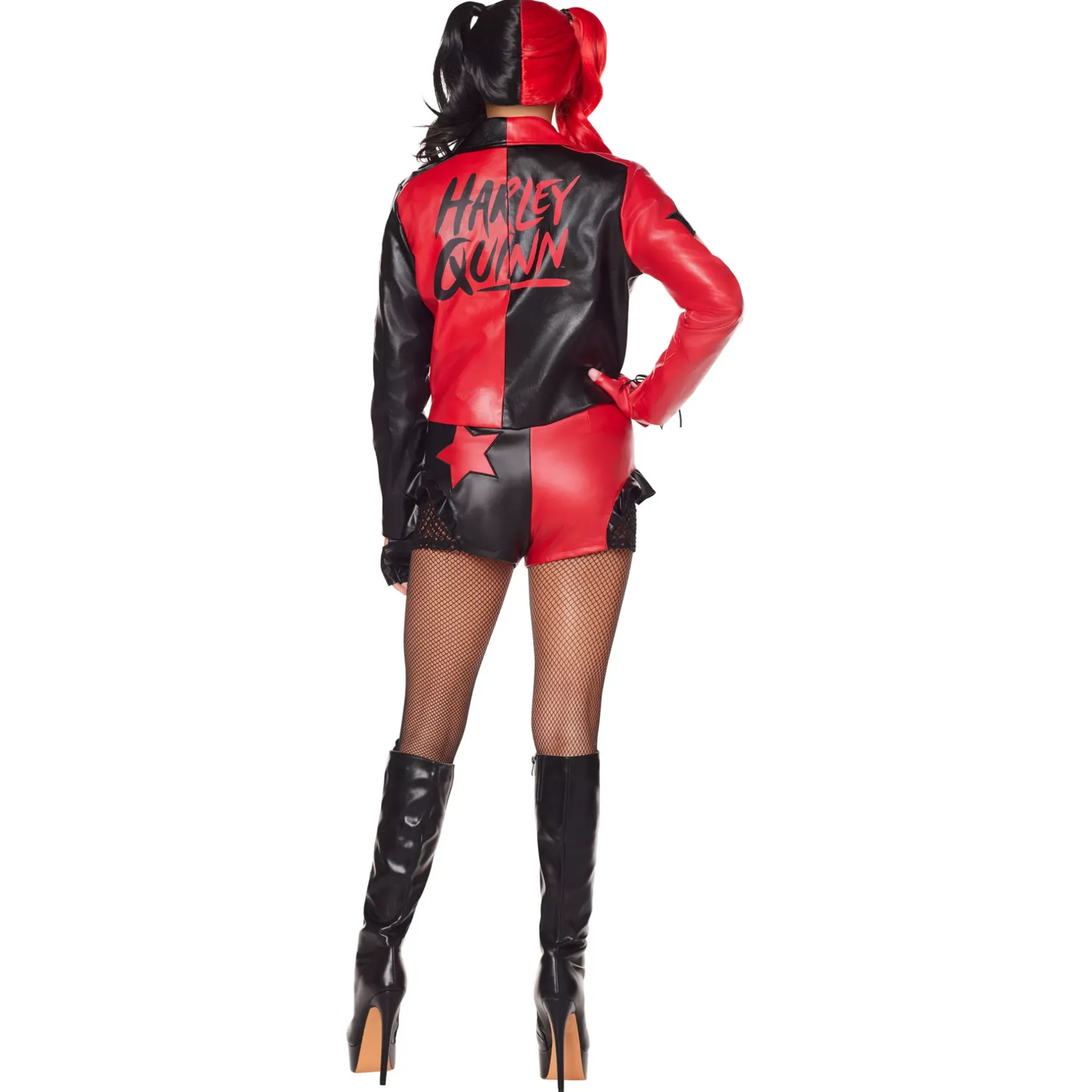 Women Spirit Halloween Adult Harley Quinn Faux Leather Jacket - DC Villains