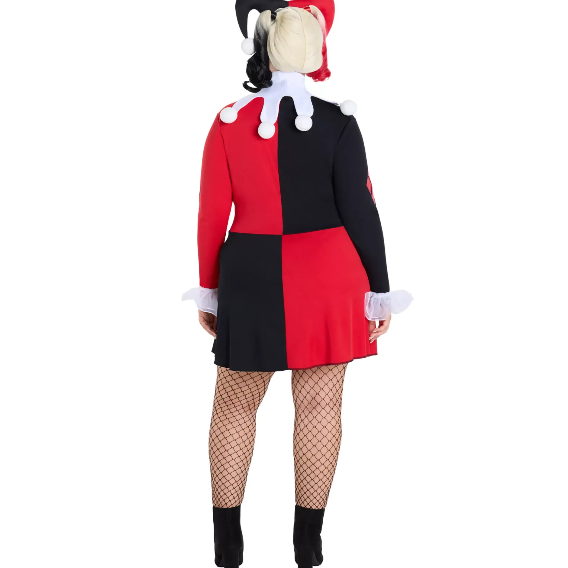Women Spirit Halloween Adult Harley Quinn Red and Black Dress Costume - DC Villains