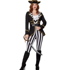 Women Spirit Halloween Adult High Seas Captain Costume