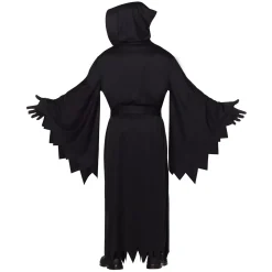 Women Spirit Halloween Adult Hooded Black Robe Costume