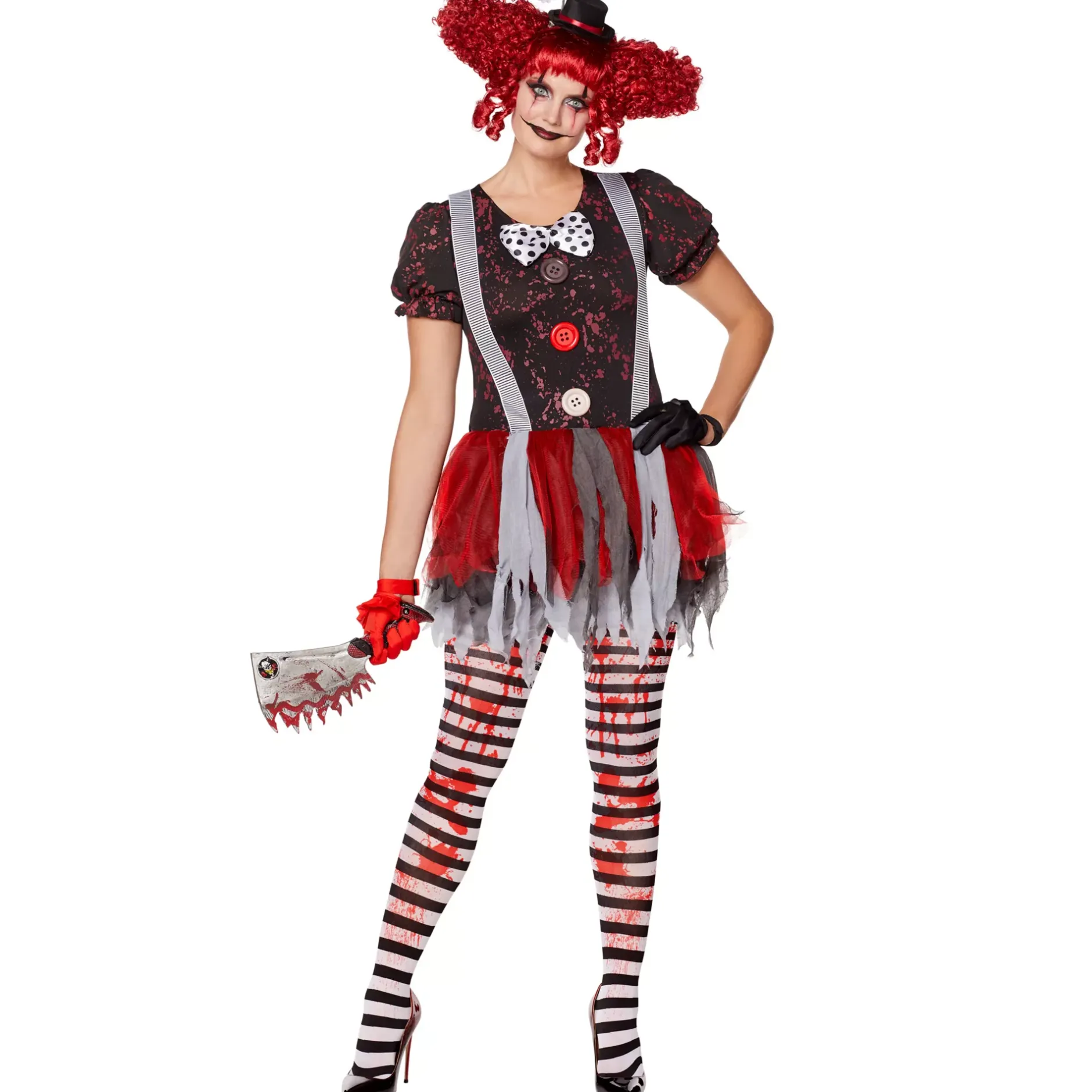 Women Spirit Halloween Adult Horror Clown Costume