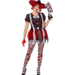Women Spirit Halloween Adult Horror Clown Costume