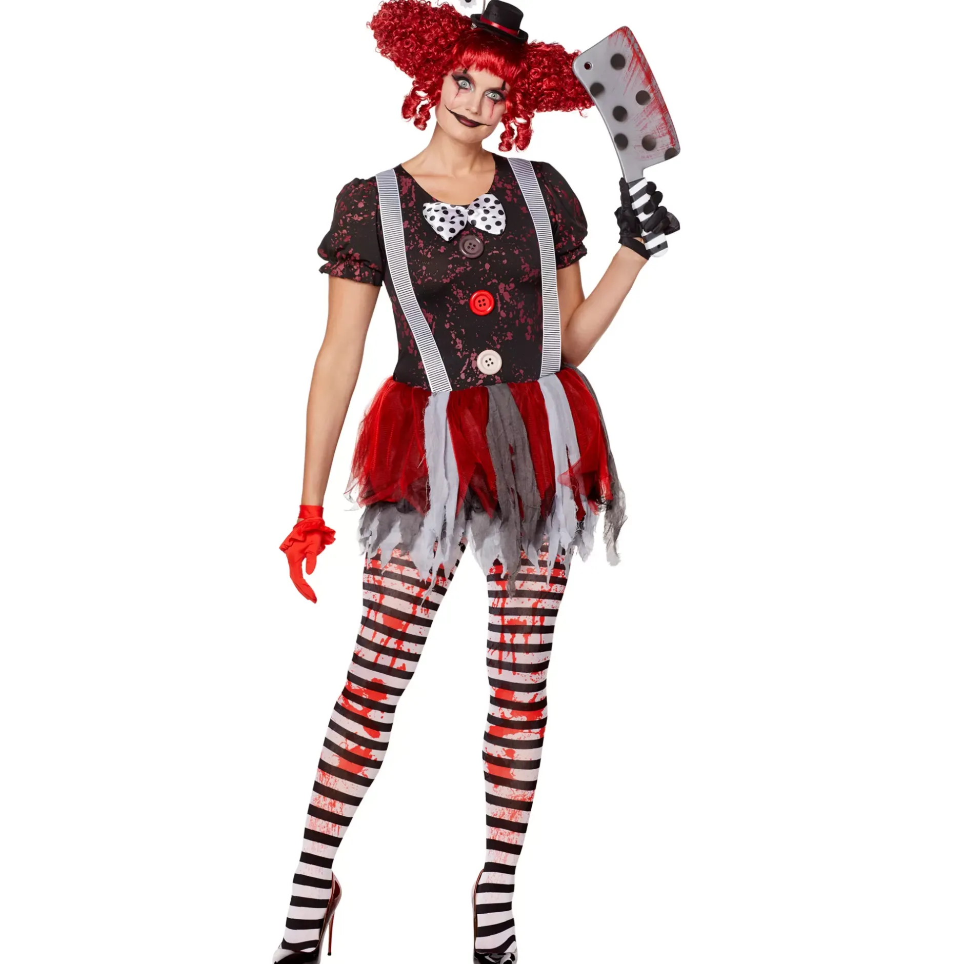 Women Spirit Halloween Adult Horror Clown Costume