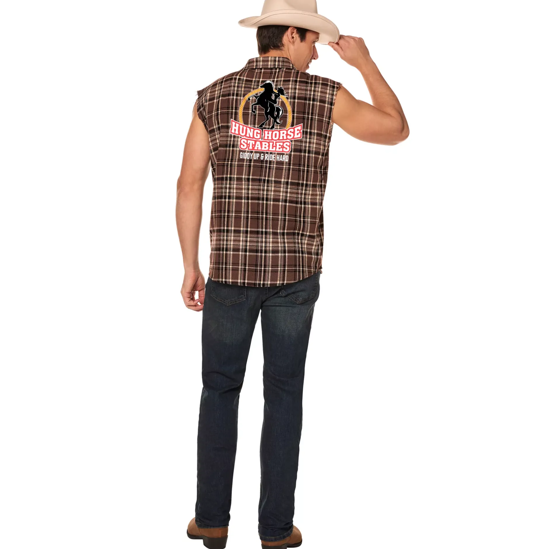 Spirit Halloween Adult Hung Horse Stables Work Shirt