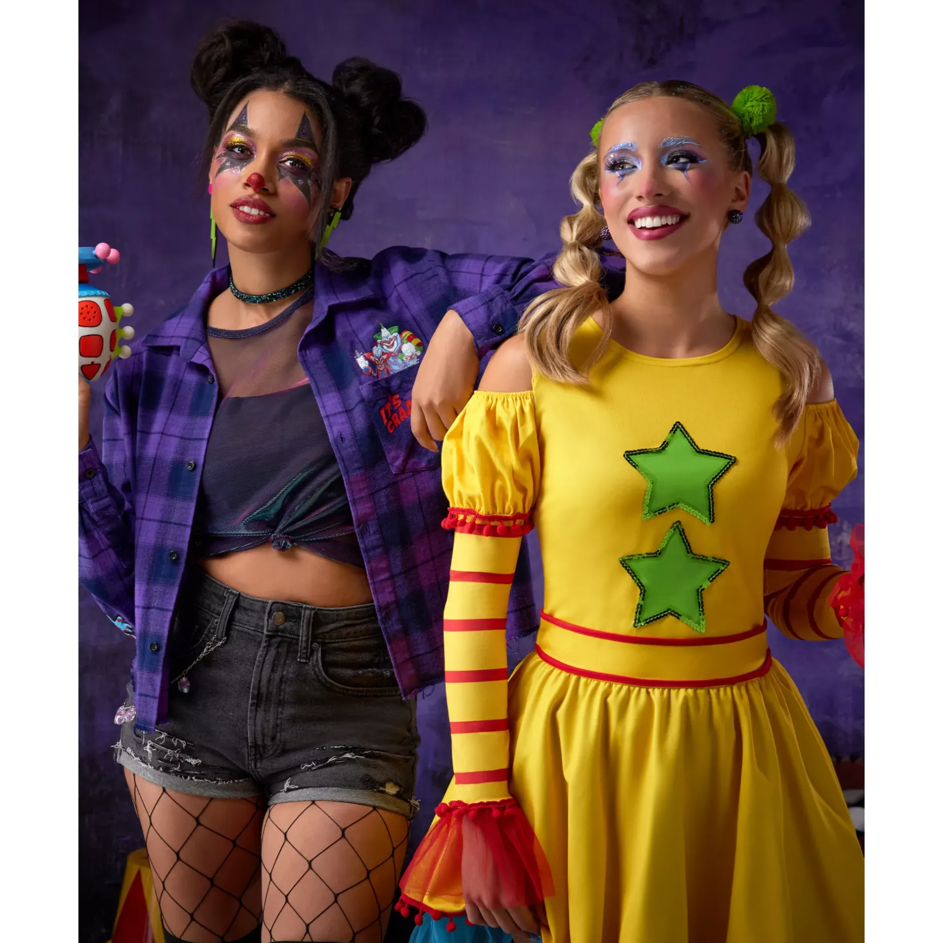 Spirit Halloween Adult Killer Klowns from Outer Space Flannel Shirt