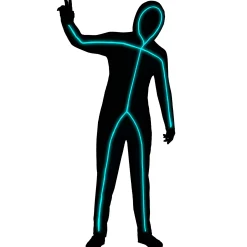 Spirit Halloween Adult Light-Up EL Wire Blue Stick Figure Costume