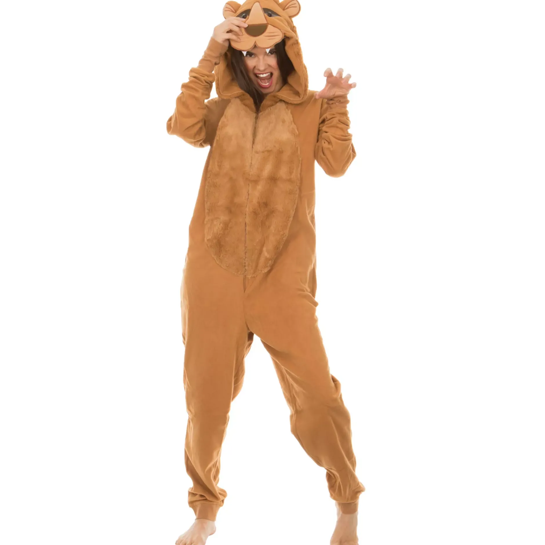 Spirit Halloween Adult Lion Jumpsuit Costume