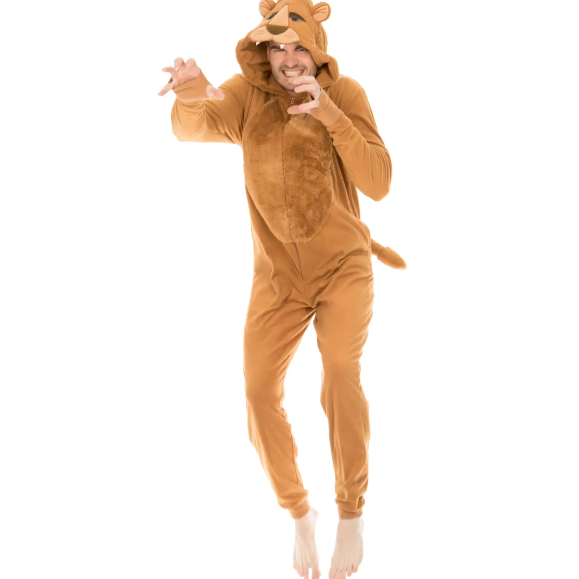 Spirit Halloween Adult Lion Jumpsuit Costume