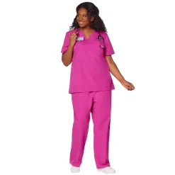 Women Spirit Halloween Adult Magenta Medical Scrubs Costume