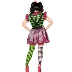 Women Spirit Halloween Adult Neon Clown Plus Size Costume