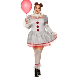 Women Spirit Halloween Adult Pennywise Clown Dress Costume - It: Chapter Two