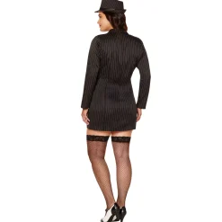 Women Spirit Halloween Adult Plus Size Gangster Dress Costume