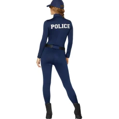 Women Spirit Halloween Adult Police Officer Catsuit Costume