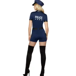 Women Spirit Halloween Adult Police Officer Romper Costume