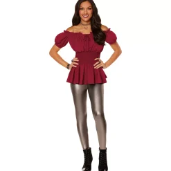 Women Spirit Halloween Adult Red Peasant Top