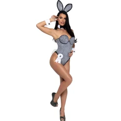 Women Spirit Halloween Adult Rhinestone Playboy Bunny Costume