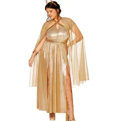 Women Spirit Halloween Adult Roman Goddess Plus Size Dress Costume - The Signature Collection