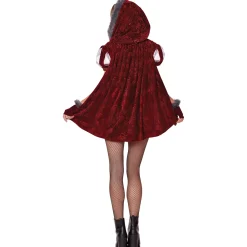 Women Spirit Halloween Adult Runaway Red Riding Hood Romper Costume