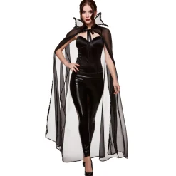 Women Spirit Halloween Adult Sheer Vampire Cape
