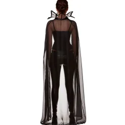 Women Spirit Halloween Adult Sheer Vampire Cape