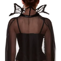 Women Spirit Halloween Adult Sheer Vampire Cape