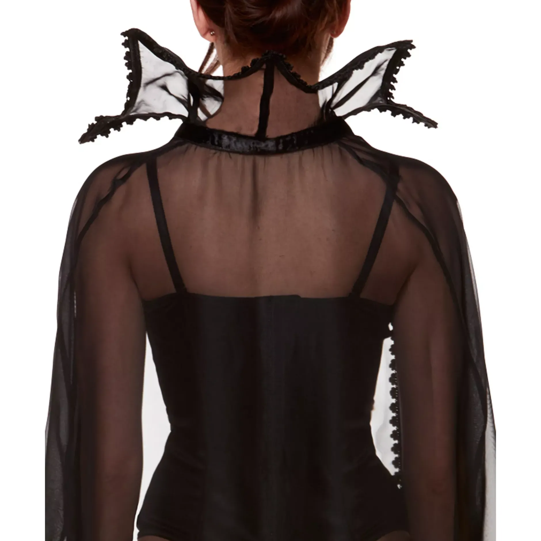 Women Spirit Halloween Adult Sheer Vampire Cape