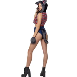 Women Spirit Halloween Adult Sultry She-Wolf Costume